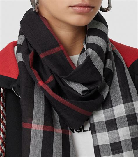 burberry wool-blend check scarf|burberry check scarf wool fringe.